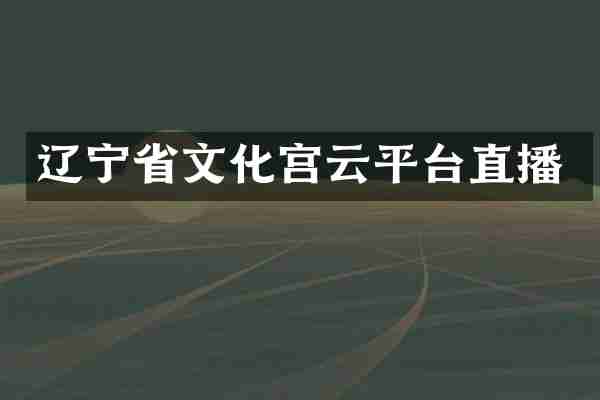 辽宁省文化宫云平台直播