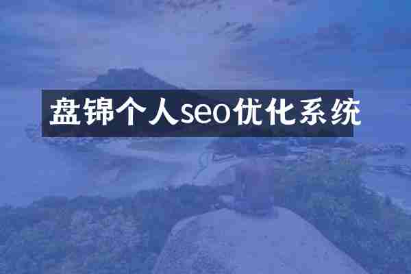 盘锦个人seo优化系统