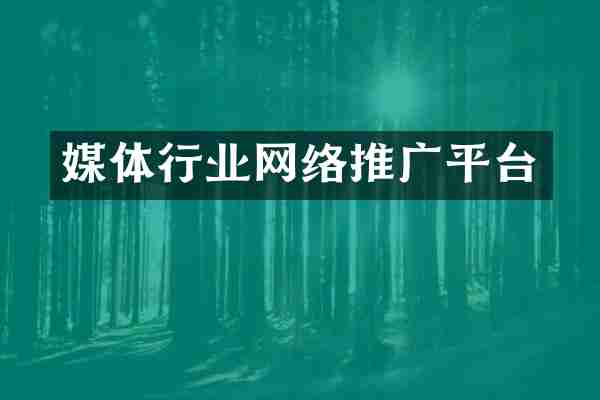 媒体行业网络推广平台