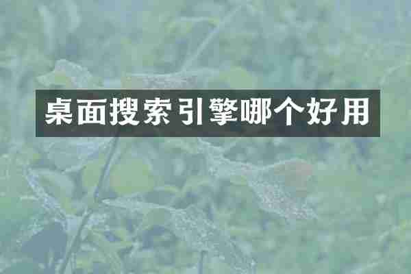 桌面搜索引擎哪个好用