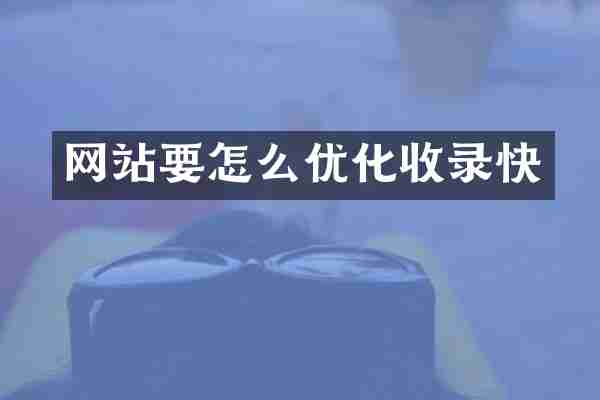 网站要怎么优化收录快