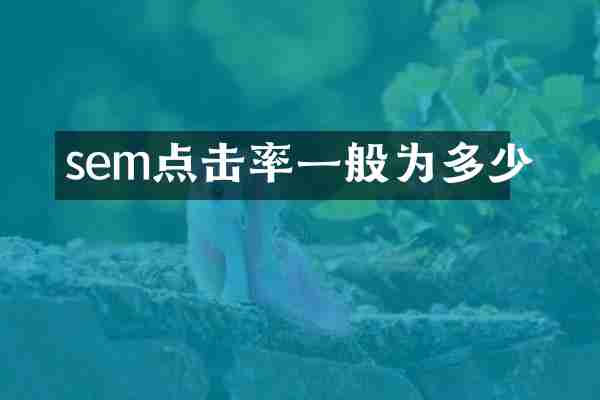 sem点击率一般为多少