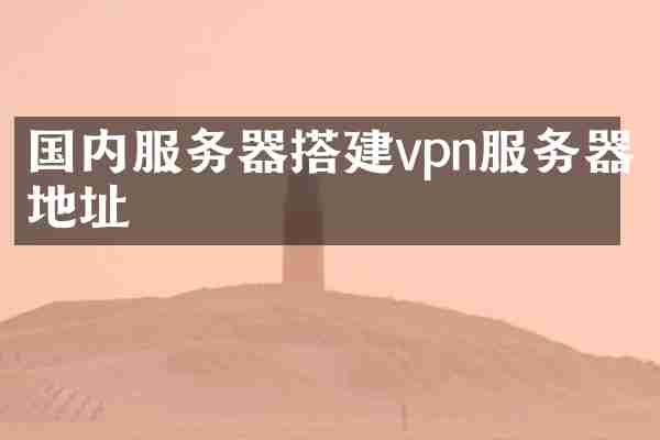 国内服务器搭建vpn服务器地址
