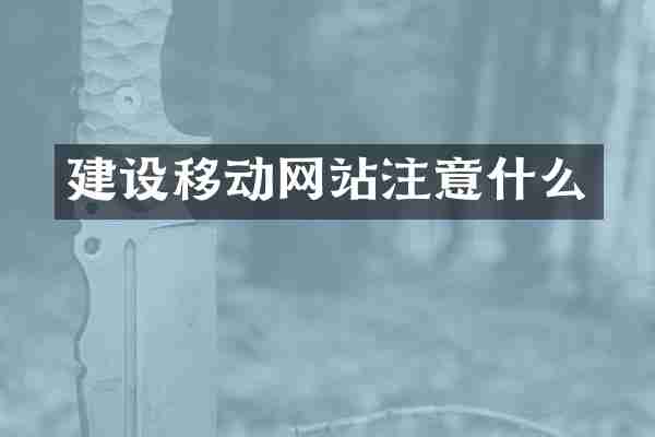 建设移动网站注意什么