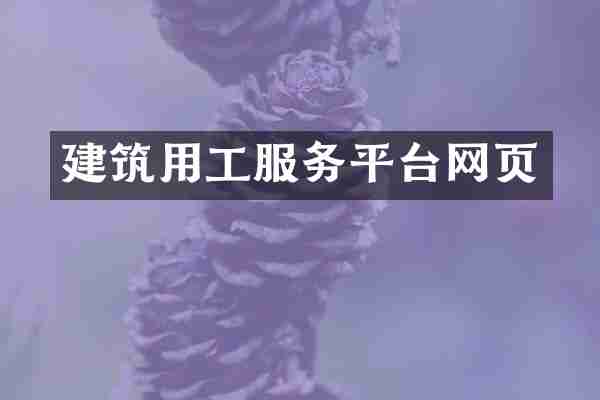 建筑用工服务平台网页