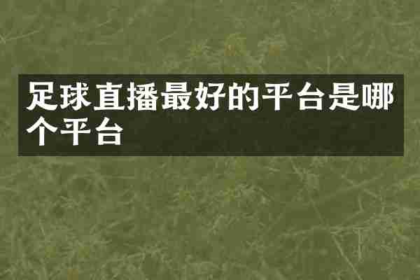 足球直播最好的平台是哪个平台