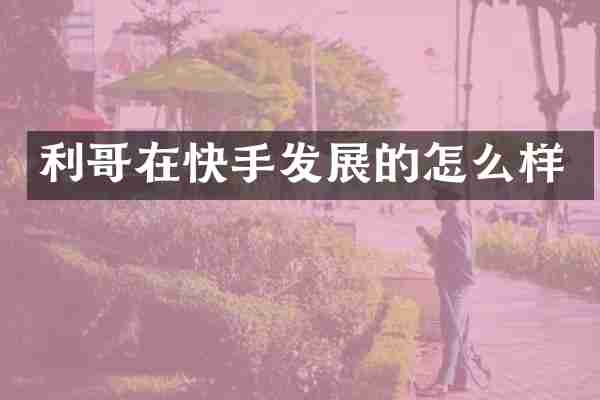 利哥在快手发展的怎么样