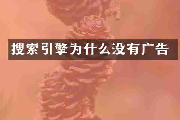 搜索引擎为什么没有广告