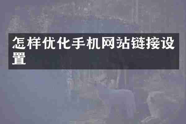 怎样优化手机网站链接设置