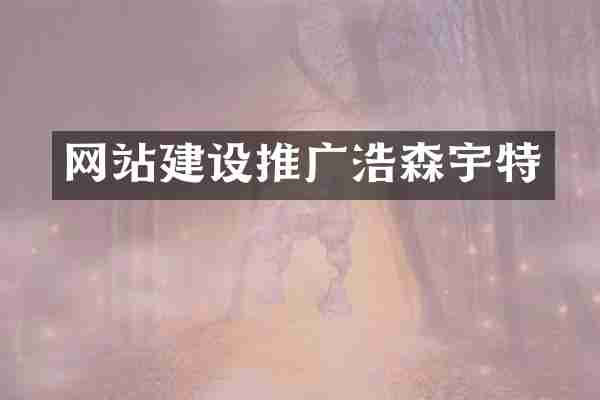 网站建设推广浩森宇特