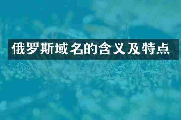 俄罗斯域名的含义及特点