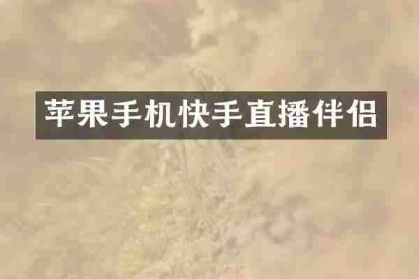苹果手机快手直播伴侣