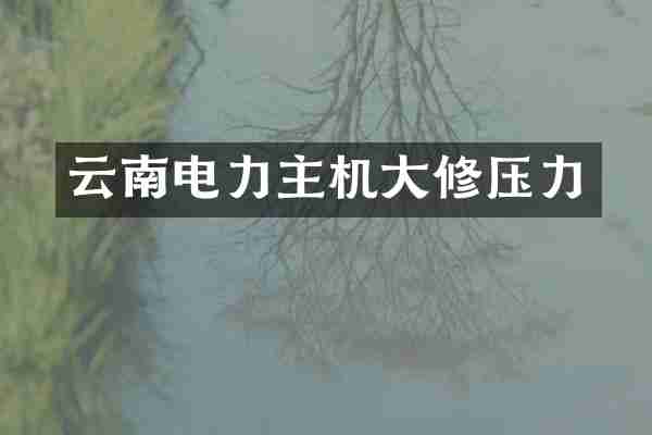 云南电力主机大修压力