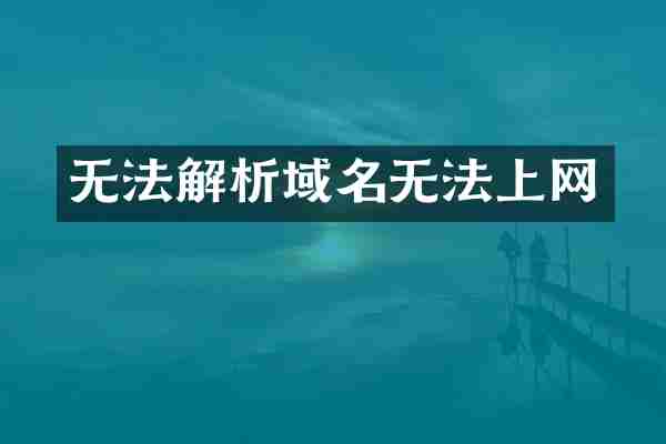 无法解析域名无法上网