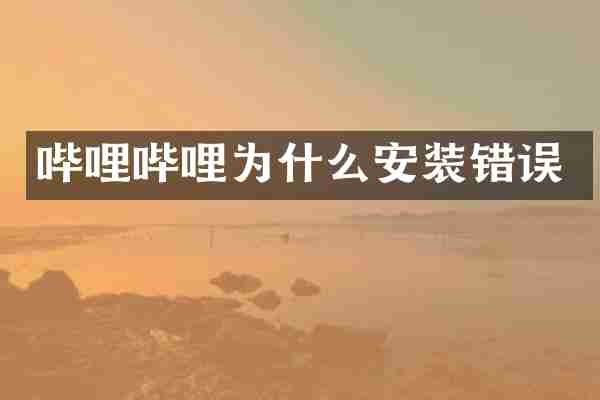 哔哩哔哩为什么安装错误