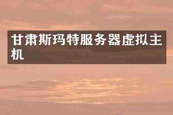 甘肃斯玛特服务器虚拟主机