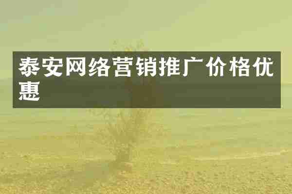 泰安网络营销推广价格优惠