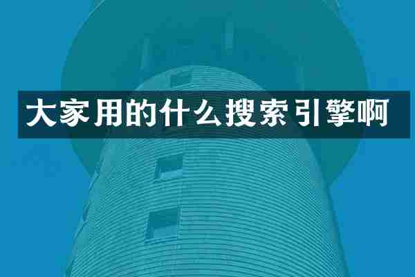 大家用的什么搜索引擎啊