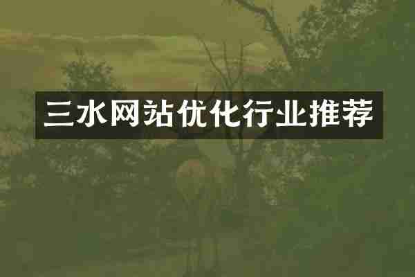 三水网站优化行业推荐