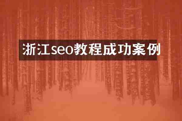 浙江seo教程成功案例