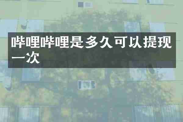 哔哩哔哩是多久可以提现一次
