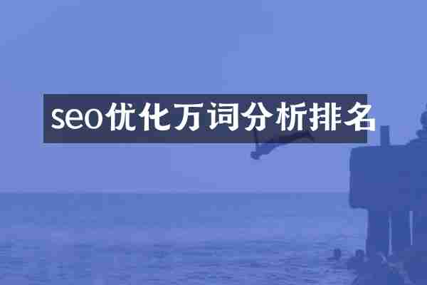 seo优化万词分析排名
