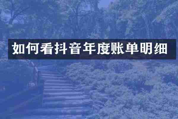 如何看抖音年度账单明细
