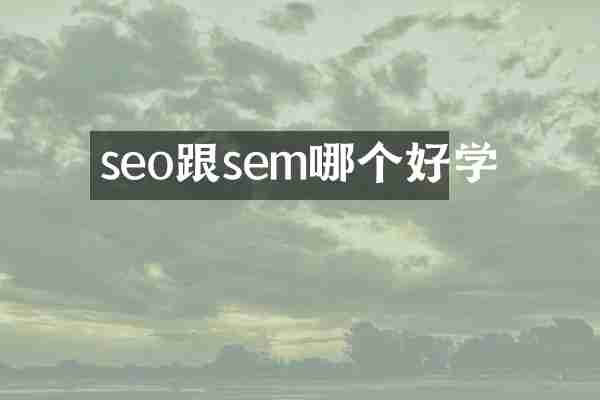 seo跟sem哪个好学