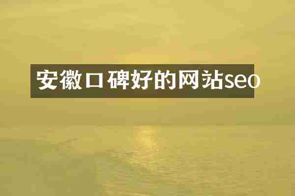 安徽口碑好的网站seo