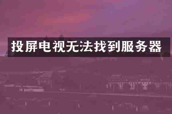 投屏电视无法找到服务器