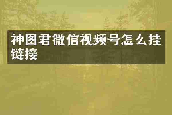 神图君微信视频号怎么挂链接