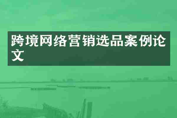 跨境网络营销选品案例论文