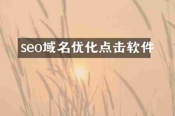 seo域名优化点击软件