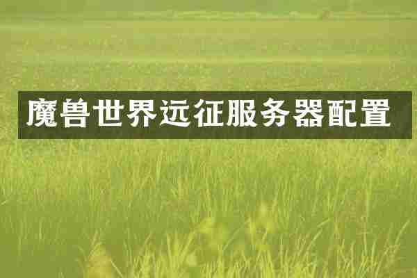 魔兽世界远征服务器配置