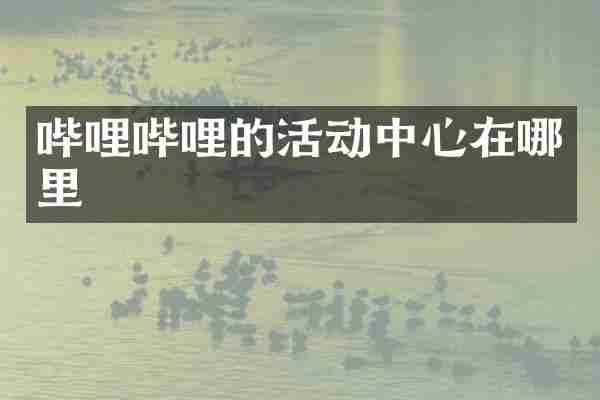 哔哩哔哩的活动中心在哪里