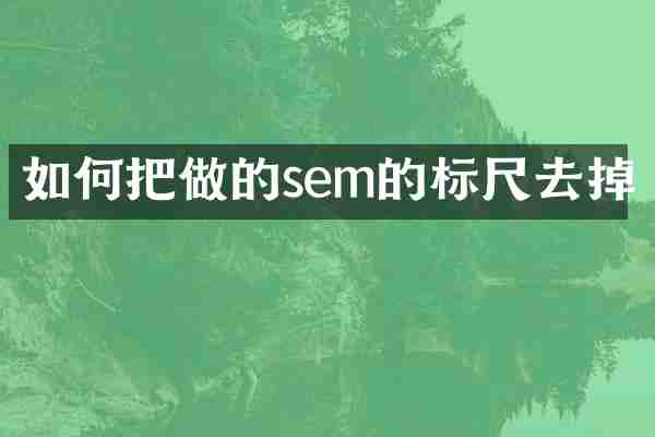 如何把做的sem的标尺去掉
