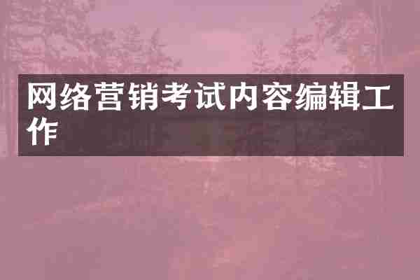 网络营销考试内容编辑工作