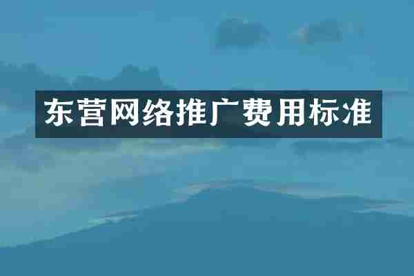 东营网络推广费用标准