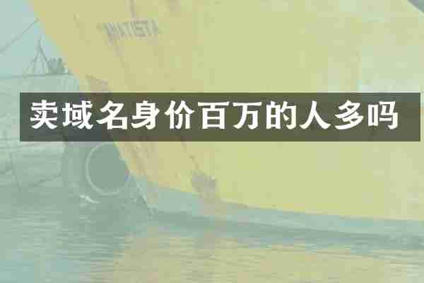 卖域名身价百万的人多吗