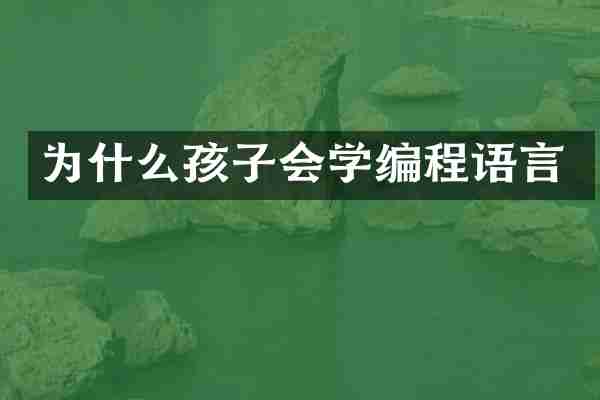 为什么孩子会学编程语言