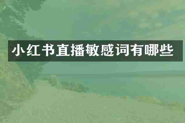 小红书直播敏感词有哪些