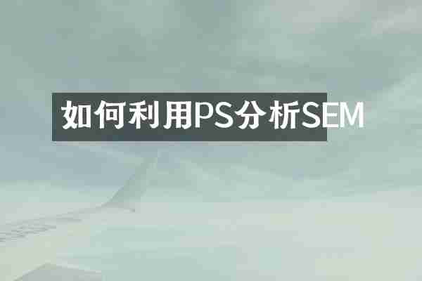 如何利用PS分析SEM