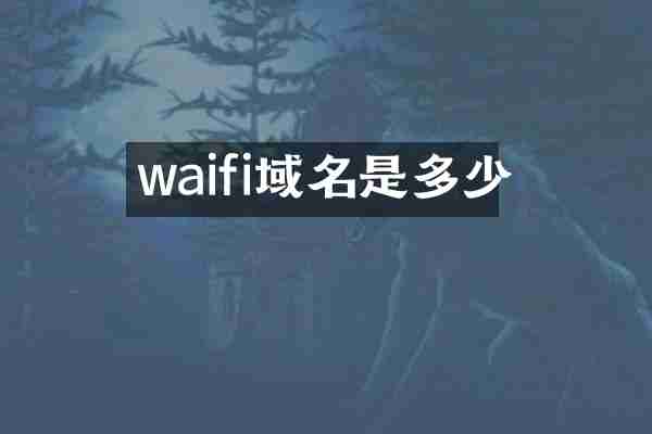 waifi域名是多少