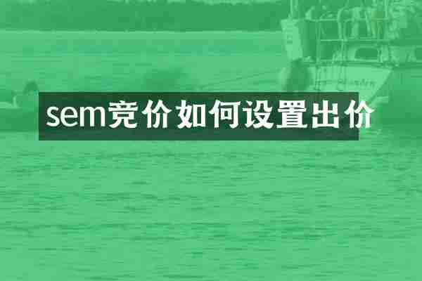 sem竞价如何设置出价