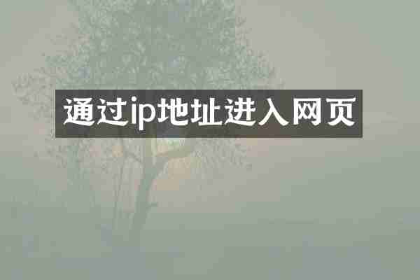 通过ip地址进入网页