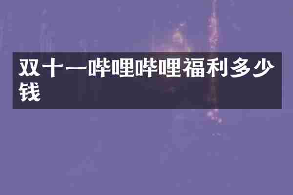 双十一哔哩哔哩福利多少钱
