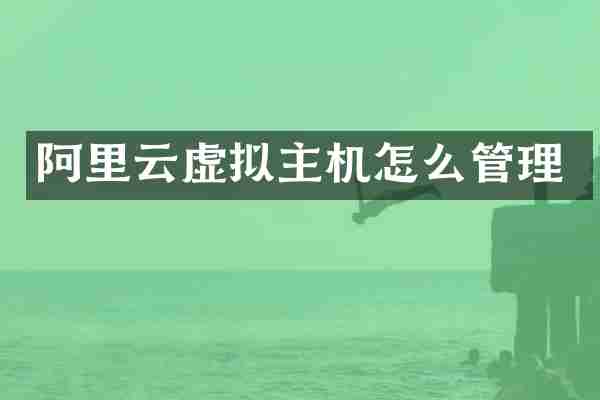 阿里云虚拟主机怎么管理