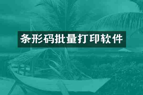 条形码批量打印软件