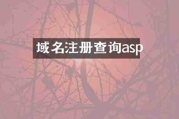 域名注册查询asp
