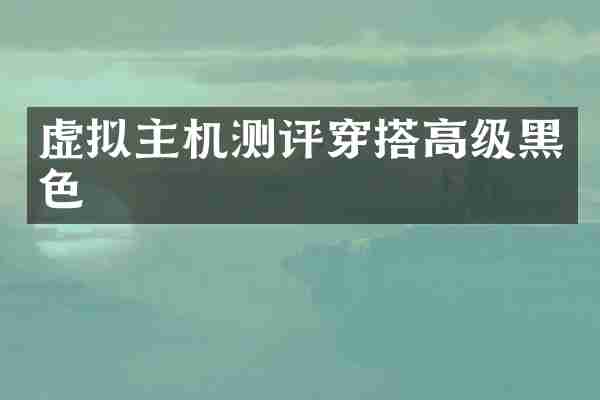 虚拟主机测评穿搭高级黑色